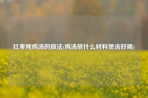 红枣炖鸡汤的做法(鸡汤放什么材料煲汤好喝)