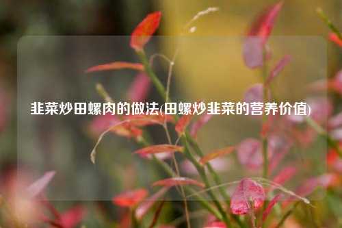 韭菜炒田螺肉的做法(田螺炒韭菜的营养价值)
