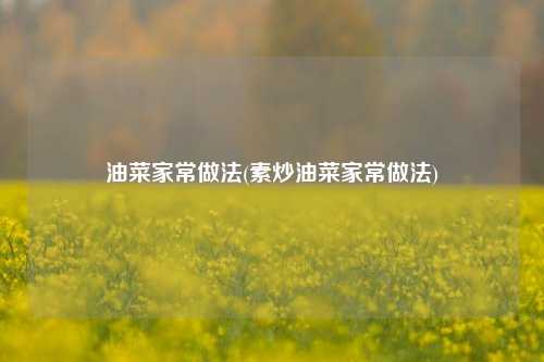 油菜家常做法(素炒油菜家常做法)
