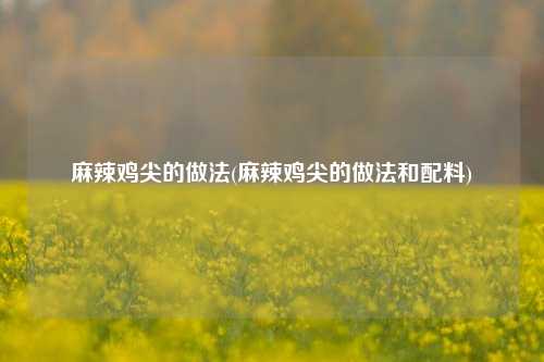麻辣鸡尖的做法(麻辣鸡尖的做法和配料)