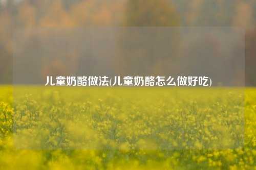 儿童奶酪做法(儿童奶酪怎么做好吃)